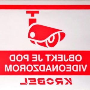 Naljepnica prostor je pod video nadzorom - zrcalno