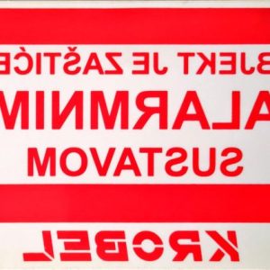 Naljepnica prostor je zaštićen alarmnim sustavom - zrcalno